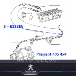 linka szybkościomierza Peugeot 405 4x4 92- licznika - francuski zamiennik Lecoy