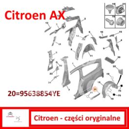 listwa błotnika Citroen AX do 1989 prawy tył (klejona 47mm) - nowa w oryginale Citroen