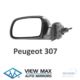 lusterko Peugeot 307 lewe manualne ze szkłem asferycznym/ obudowa do malowania - zamiennik View Max