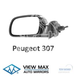 lusterko Peugeot 307 lewe manualne ze szkłem asferycznym/ obudowa do malowania - zamiennik View Max