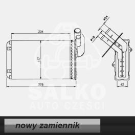 nagrzewnica - wkład Renault 19/ Clio I/ Kangoo/ Megane I - nowa w zamienniku