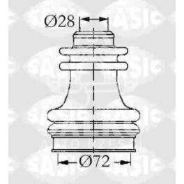 osłona przegubu Renault 72x28/O prawy s.b. KIT - zamiennik francuski SASIC