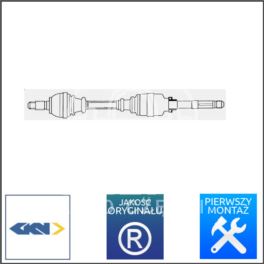 półoś Peugeot 306/ 405 2L 92- prawa - niemiecka regeneracja GKN - LOBRO