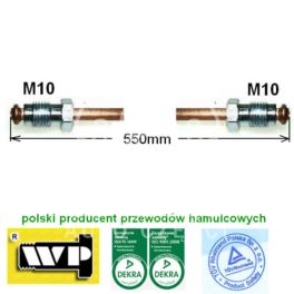 przewód hamulcowy metalowy 0550mm M10xM10 - polski zamiennik WP