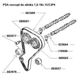 rolka paska rozrządu Citroen - Peugeot TUD/XUD11/XU7JP4 (oryginał Peugeot)