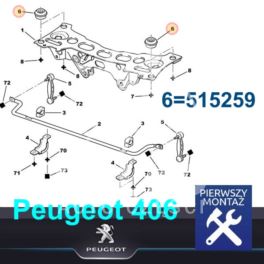 silentblock - tuleja belki tył Peugeot 406 górny (oryginał Peugeot)
