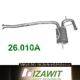 tłumik Renault 19 1,4e/1,7i/1,8 środkowy +KAT - zamiennik polski Izawit