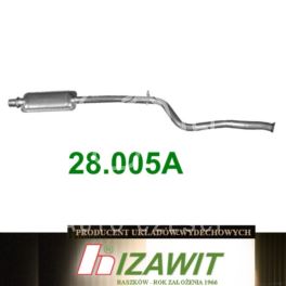 tłumik Citroen SAXO 1,4i/1,6i/ Peugeot 106 środkowy - zamiennik polski Izawit
