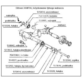 tulejka wahacza tył Citroen BX długa (oryginał Citroen)