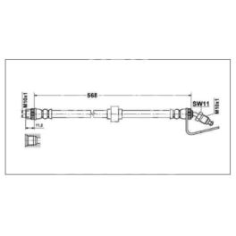 przewód hamulcowy elastyczny MASTER II przód dolny - oryginał Renault
