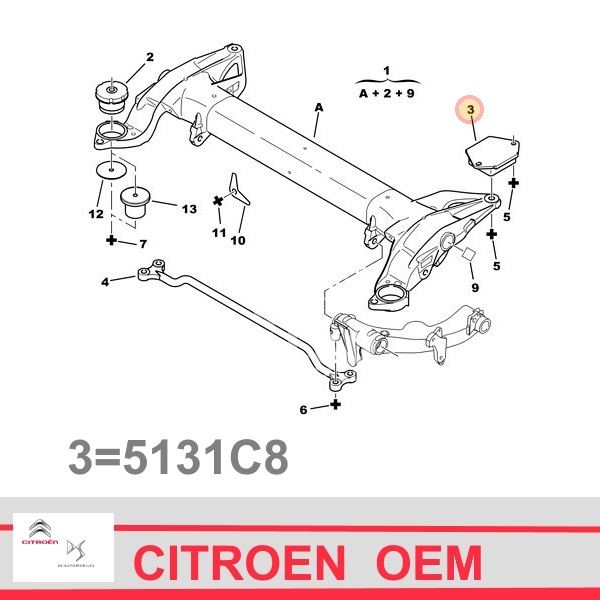 Poduszka Belki Tył Citroen C5 I/ C5 Ii - Oryginał Citroen