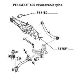 silentblock - tulejka wahacza Peugeot 406 tył górny/belka - niemiecki zamiennik FEBI