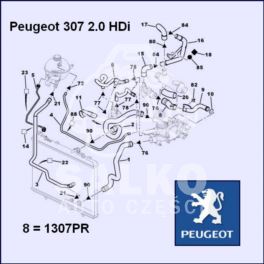 przewód chłodnicy Citroen 2,0HDi złączka (oryginał Peugeot)