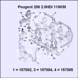 przewód paliwa Citroen, Peugeot 2,0HDi (1/3) -OPR08420 (oryginał Peugeot)