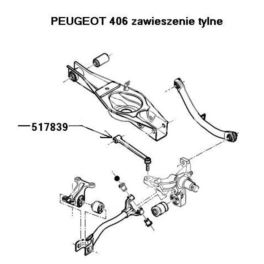 łącznik stabilizatora Peugeot 406 poprzeczny tył Peugeot (oryginał Peugeot)