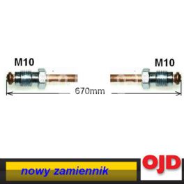 przewód hamulcowy metalowy 0670mm M10xM10 - zamiennik duński OJD