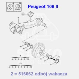 odbojnik belki tył Peugeot 106 II H-56mm (oryginał Peugeot)