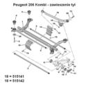 podpora łącznika belki tył Peugeot 206 SW lewa (oryginał Peugeot)