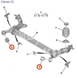 silentblock - tuleja belki tył Citroen C2/ C3 przedni - zamiennik KLEBER