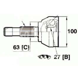 przegub napędowy C25/J5/DUCATO zew.(28x27) - zamiennik typu brand Expert Line