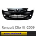 zderzak Renault CLIO III od 09.2005 do 12.2008 przód gruntowany z otworami na halogeny - nowy w zamienniku