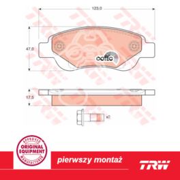 klocki hamulcowe Citroen C1/ Peugeot 107 1,0/1,4HDi 2005- system BOSCH (producent niemiecki TRW)