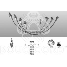 przewody zapłonowe Citroen 1,6i-2,0i M4 4-prz. francuski oryginał Bougicord
