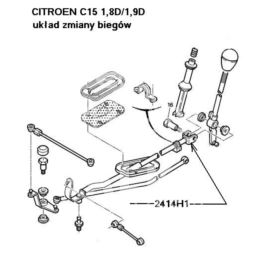 cięgno biegów główne Citroen C15 698mm BE górne (oryginał Citroen)