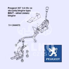 linka zmiany biegów Peugeot 307 BE4T 1,6 (2szt) OPR10340- (oryginał Peugeot)