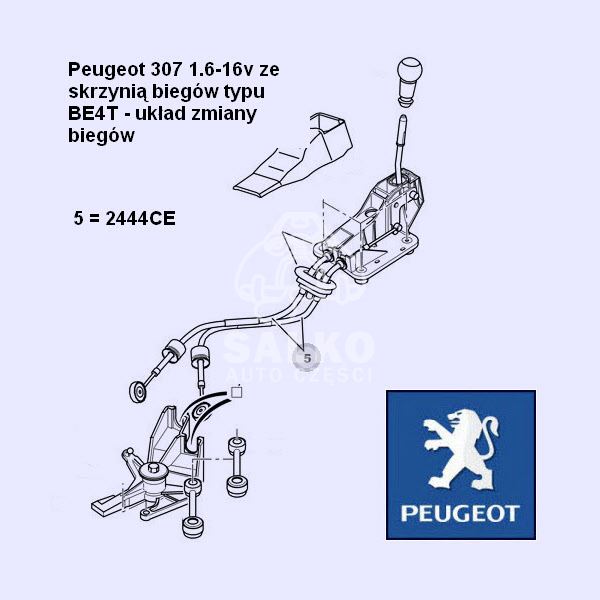 Linka Zmiany Biegów Peugeot 307 Be4T 1,6 (2Szt) Opr10340- (Oryginał Peugeot)