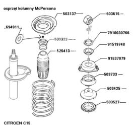 Poduszka Amortyzatora Citroen C15/P205 Przód L/P (Opór Sprężyny) (Oryginał Citroen)