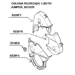 osłona rozrządu BOXER 1,9D XUD górna prawa (oryginał Peugeot)