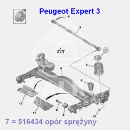 poduszka amortyzatora C8/ Peugeot 807 opór sprężyny tył (oryginał Peugeot)