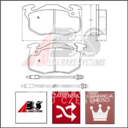 klocki hamulcowe Citroen AX/ C15/ ZX/ Peugeot 106/ 306/ 405 - zamiennik holenderski A.B.S.