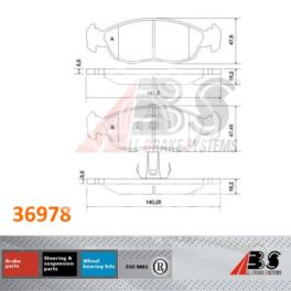 klocki hamulcowe Citroen XSARA -2000 przód system ATE - zamiennik holenderski A.B.S.