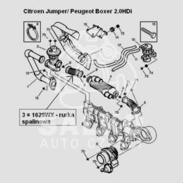 przewód spalinowy Citroen, Peugeot 2,0HDi (1) do EGR (oryginał Peugeot)