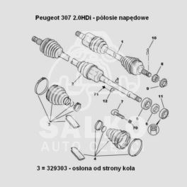 osłona przegubu Citroen, Peugeot 88x38/tpl/0g k. kpl (oryginał Peugeot)