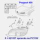 oprawka żarówki migacza Peugeot 406 typu PY21W (oryginał Peugeot)