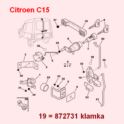 klamka wewnętrzna Citroen C15 drzwi tył lewa (oryginał Citroen)