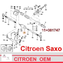 drążek kierowniczy Citroen AX/ SAXO/ Peugeot 106 środkowy - nowy oryginał Citroen
