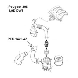 przewód powietrza Peugeot 306 1,9D DW8 wlot/obudowa filtra (oryginał Peugeot)