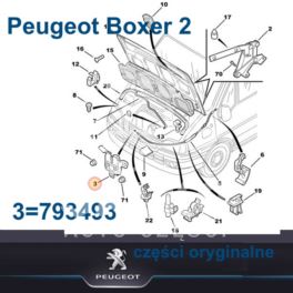 zatrzask maski Citroen JUMPER II/ Peugeot BOXER 2 (oryginał Peugeot)