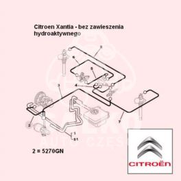 przewód LHM Citroen XANTIA zasilający 1035mm 1,8-16v +AC (oryginał Citroen)