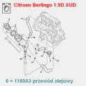 przewód olejowy Citroen, Peugeot 1,9D XUD9 do regul.ciśnienia (oryginał Peugeot)