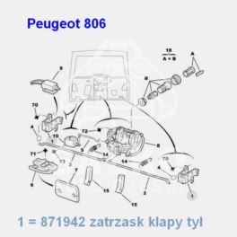 zatrzask klapy tył Citroen ZX/ Peugeot 405 KOMBI (oryginał Peugeot)