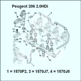 przewód paliwa Citroen, Peugeot 2,0HDi (2/4) OPR08421- (oryginał Peugeot)