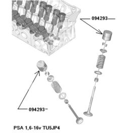 popychacz hydrauliczny zaworu Citroen, Peugeot 1,6-16v TU5JP4 (szklanka) (oryginał Peugeot)
