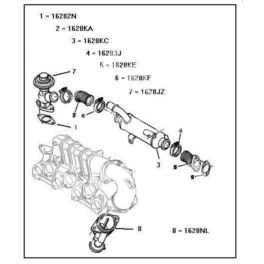 przewód spalinowy Citroen, Peugeot 2,0HDi chł/EGR (oryginał Peugeot)