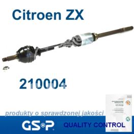 półoś Citroen ZX 1,1/1,4 TU prawa - nowe - zamiennik GSP