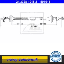 linka sprzęgła Renault ESPACE II 1.91-96 benz. - niemiecki oryginał ATE